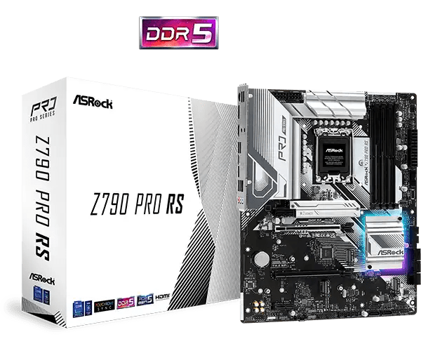 ASRock Z790 Pro RS LGA1700 ATX Motherboard | 90 - MXBK40 - A0UAYZ - Vektra Computers LLC ASRock Z790 Pro RS LGA1700 ATX Motherboard | 90 - MXBK40 - A0UAYZ - Vektra Computers LLC
